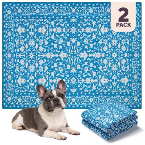 Image of Lovewag Reusable Washable Dog Pee Pads, Teal Paradise 36x48, 2 Pack