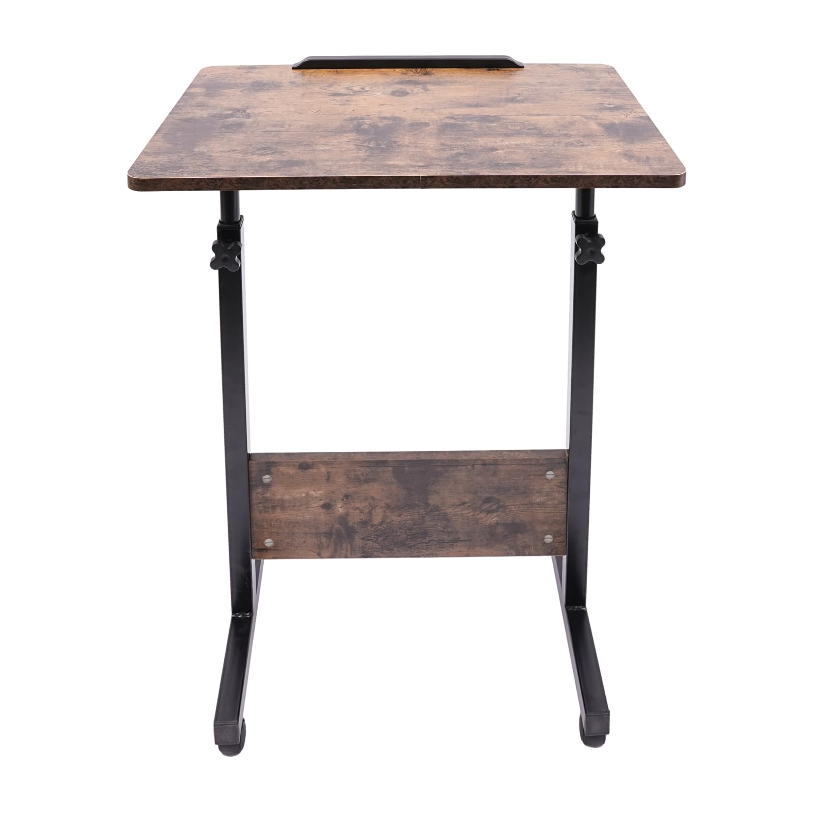 Mobile Standing Desk 24 Inch Portable Rolling Laptop Cart With Adjustable Tilt Angle 180 Height 32-47in Standing Desk — view 4