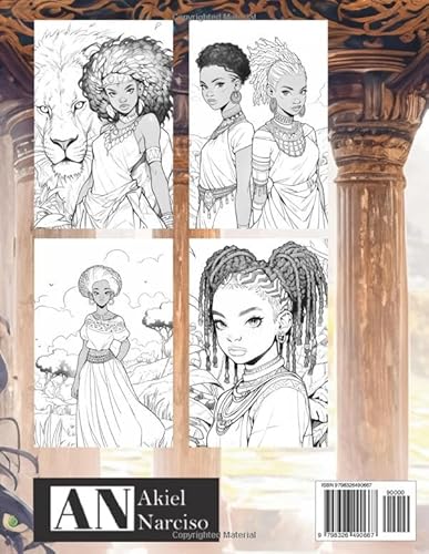 Black Girls Anime Coloring Book: Illustration of beautiful African anime girls to color for black pe