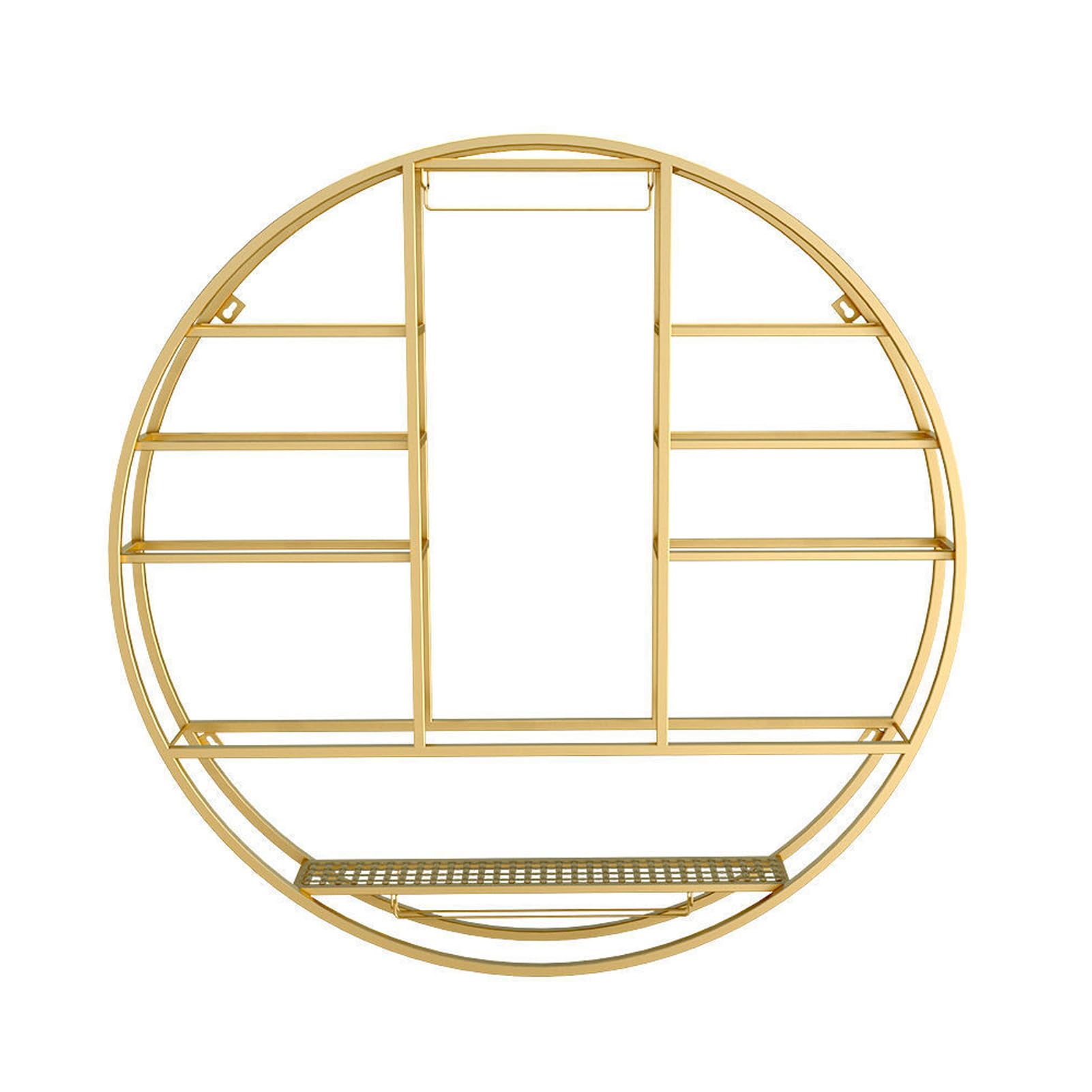 Casier à vin haut de gamme en métal doré design rond de 89 cm