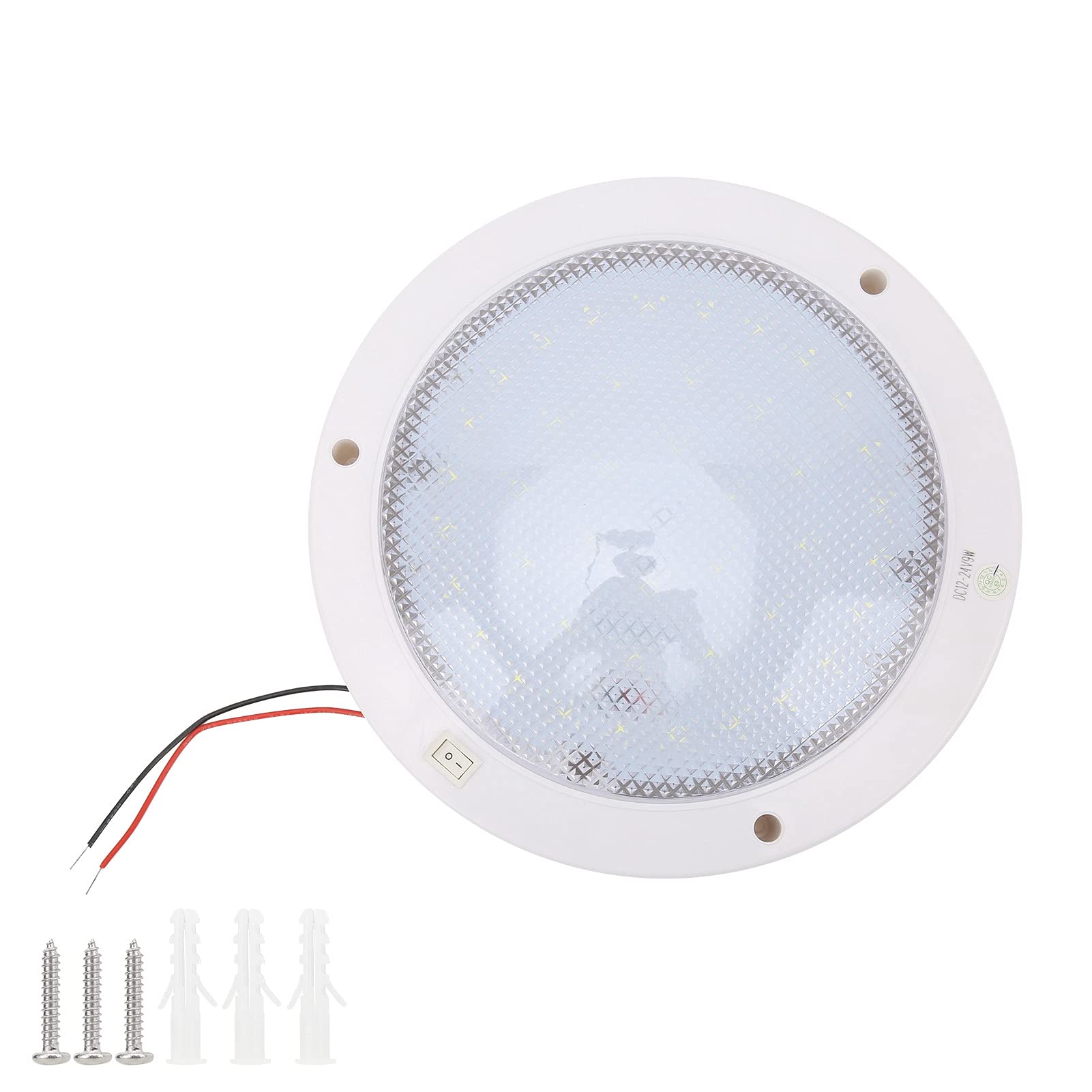 Luz de Disco de Techo Led para Barco RV con Interruptor de Encendido y Apagado e Indicador Azul Solar 300 LMS 12V Iluminación de Repuesto Adecuada para Caravanas, Autocaravanas