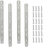 Vista 9 de Paquete de 16 soportes rectos de placa plana de acero inoxidable de 1.5 pulgadas, soporte de metal plano de 1.5 pulgadas, soportes de metal de 1.5