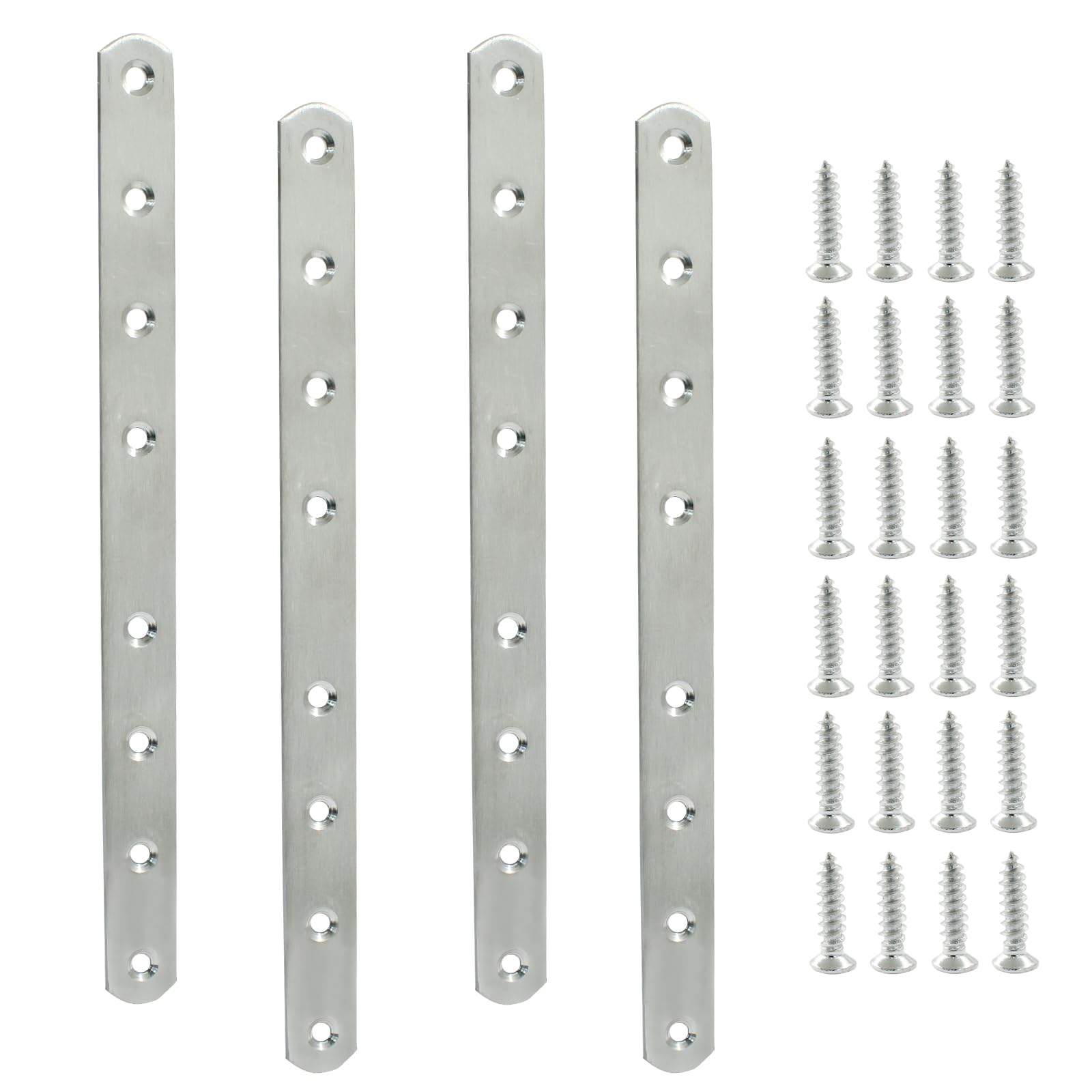4 Pack 10 Inch Stainless Steel Flat Plate Straight Bracket