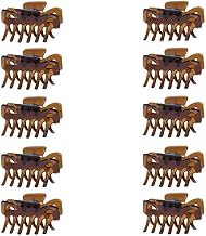 Righe e Pois - fermacapelli, 10 pinze per capelli da 4 cm - accessori capelli - mollettine per capelli donna leggere - confezione da 10, nuove manca un dente (Marrone - senza un dente)