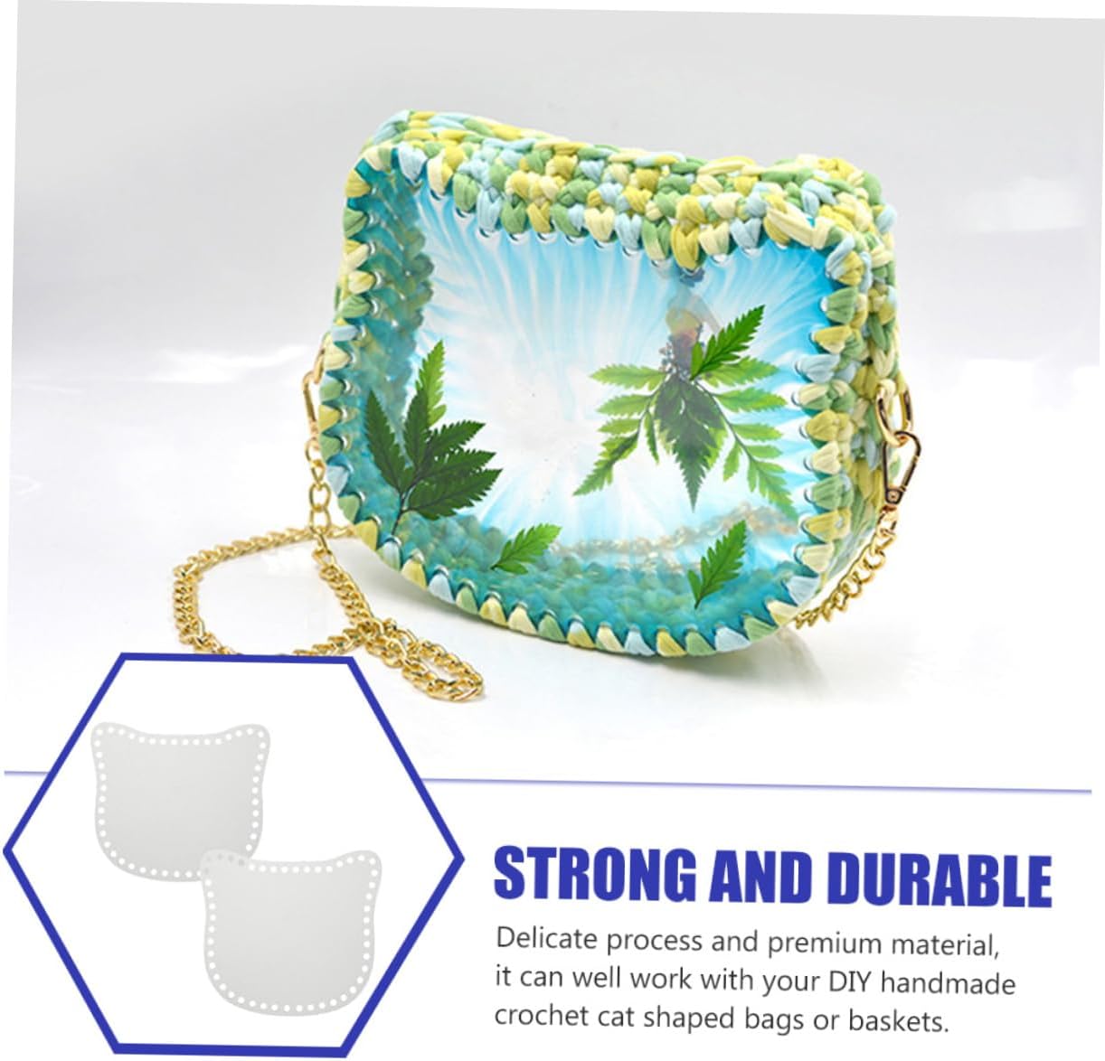DOITOOL 2Pcs Acrylic Cat Shaped Crochet Basket Base for DIY Knitting Durable and Smooth Surface for Bag Making for Crafting and Storage