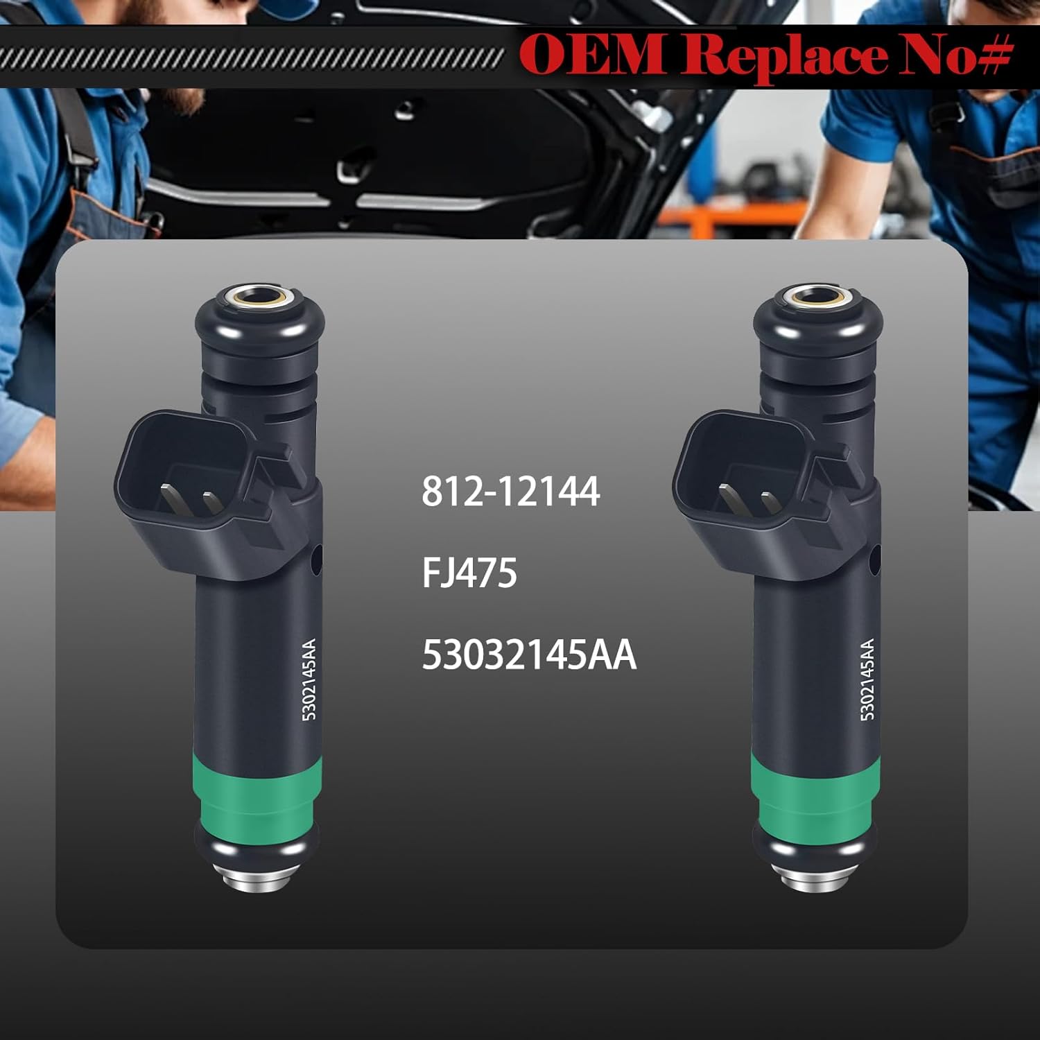 Fuel Injectors 53032145AA Set of 8 Compatible with Jeep Grand Cherokee 2001-2002,for Dodge Durango 2001-2003,for Dakota 2001-2003,for Ram 1500 2002-2003 4.7L V8 Replace No# 812-12144 FJ475