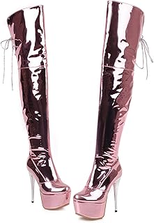 Pink thigh high boots amazon Clearance