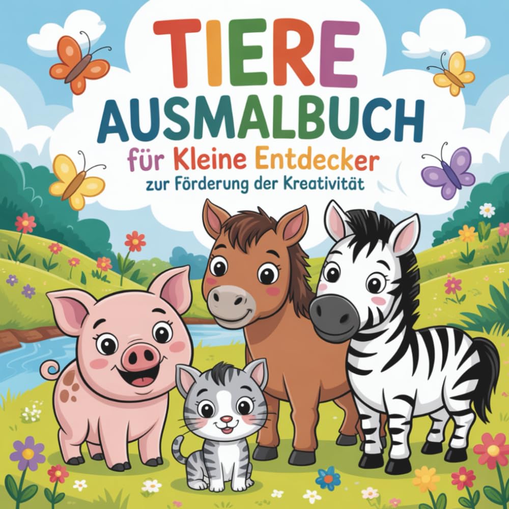 Tiere Ausmalbuch für kleine Entdecker zur Förderung der Kreativität mit 55 faszinierenden Ausmalbildern
