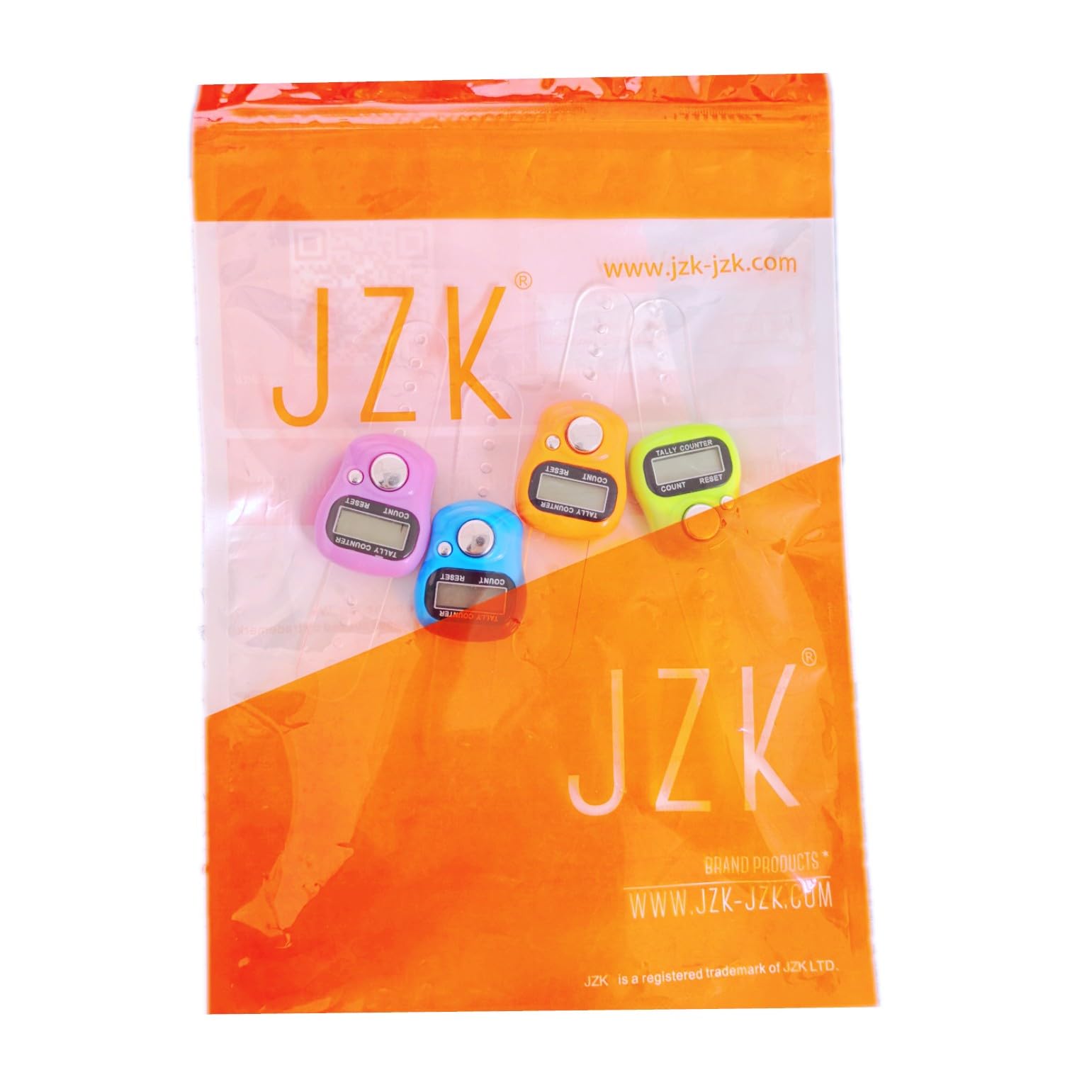 JZK 4X Compteur de Points numérique à clic à écran LCD Compteur de Doigts électronique pour Tricot, Anneau de comptage de Rangs de Crochet, Mini Compteur Manuel à clic en Plastique