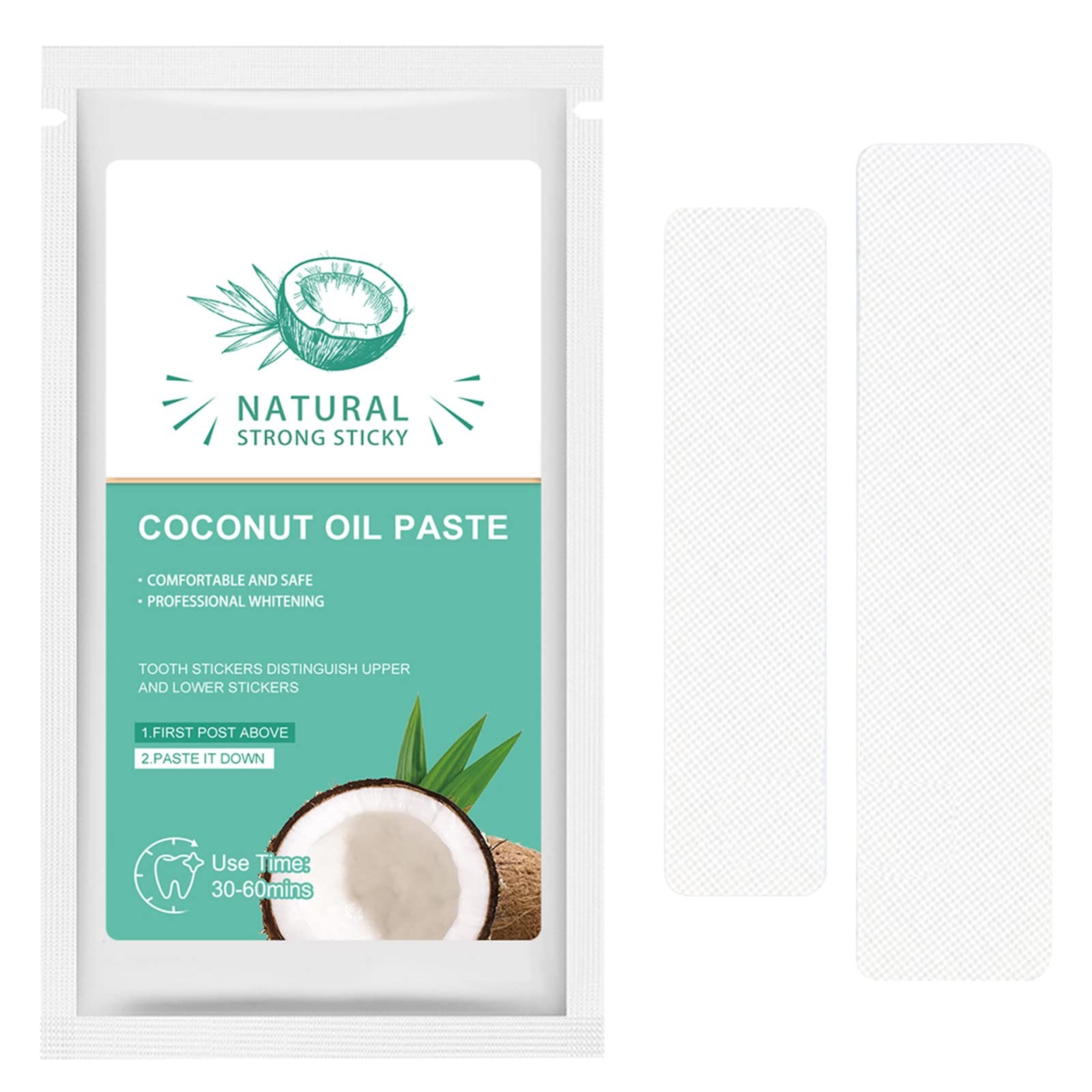 Coconut Oil Teeth Strips Clean Yellow Teeth Stain Teeth Brighten Teeth Oral Care Beauty Strips Electronic Toothbrush (Pink, One Size)