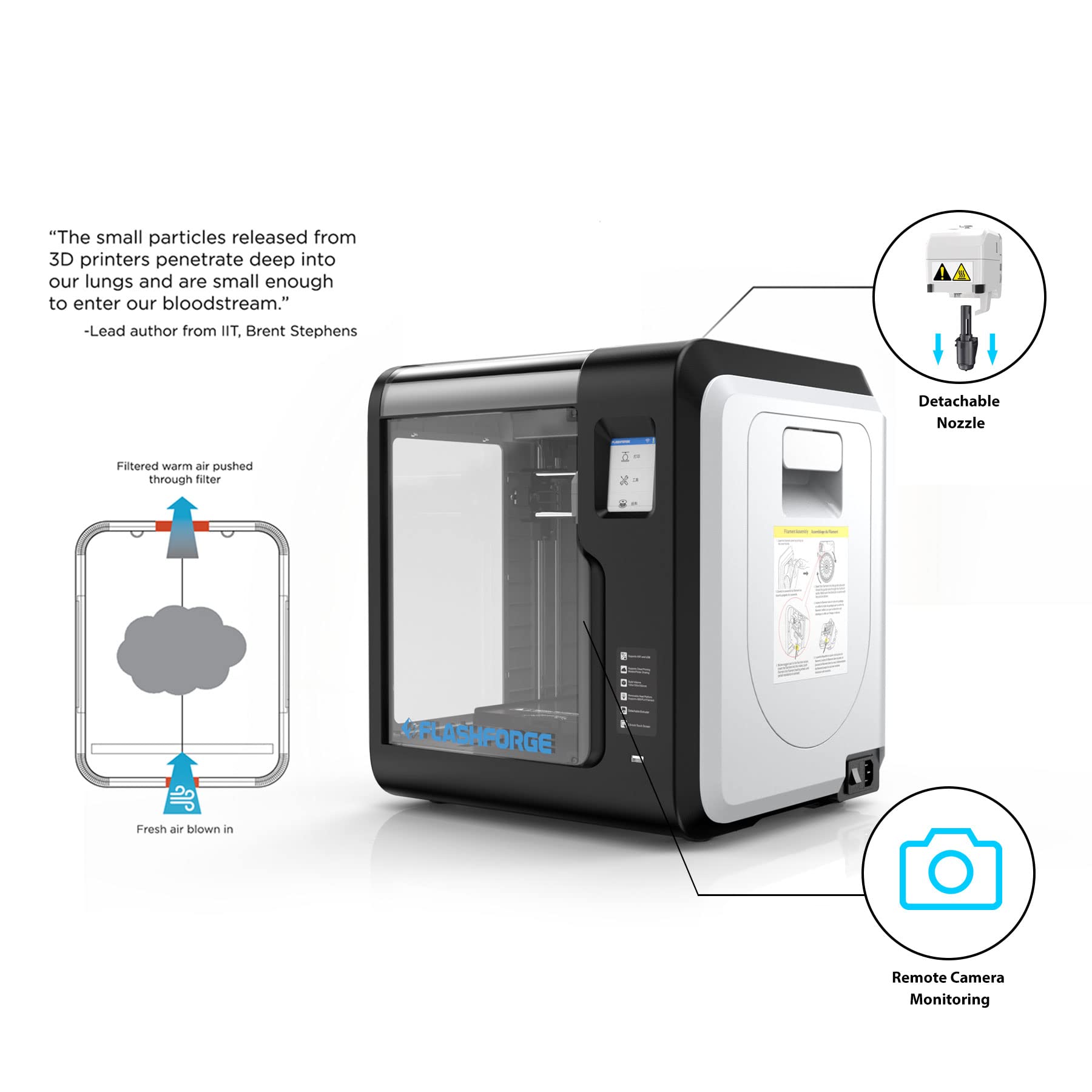 Adventurer 3 Enclosed FDM 3D Printer,with Removable Platform