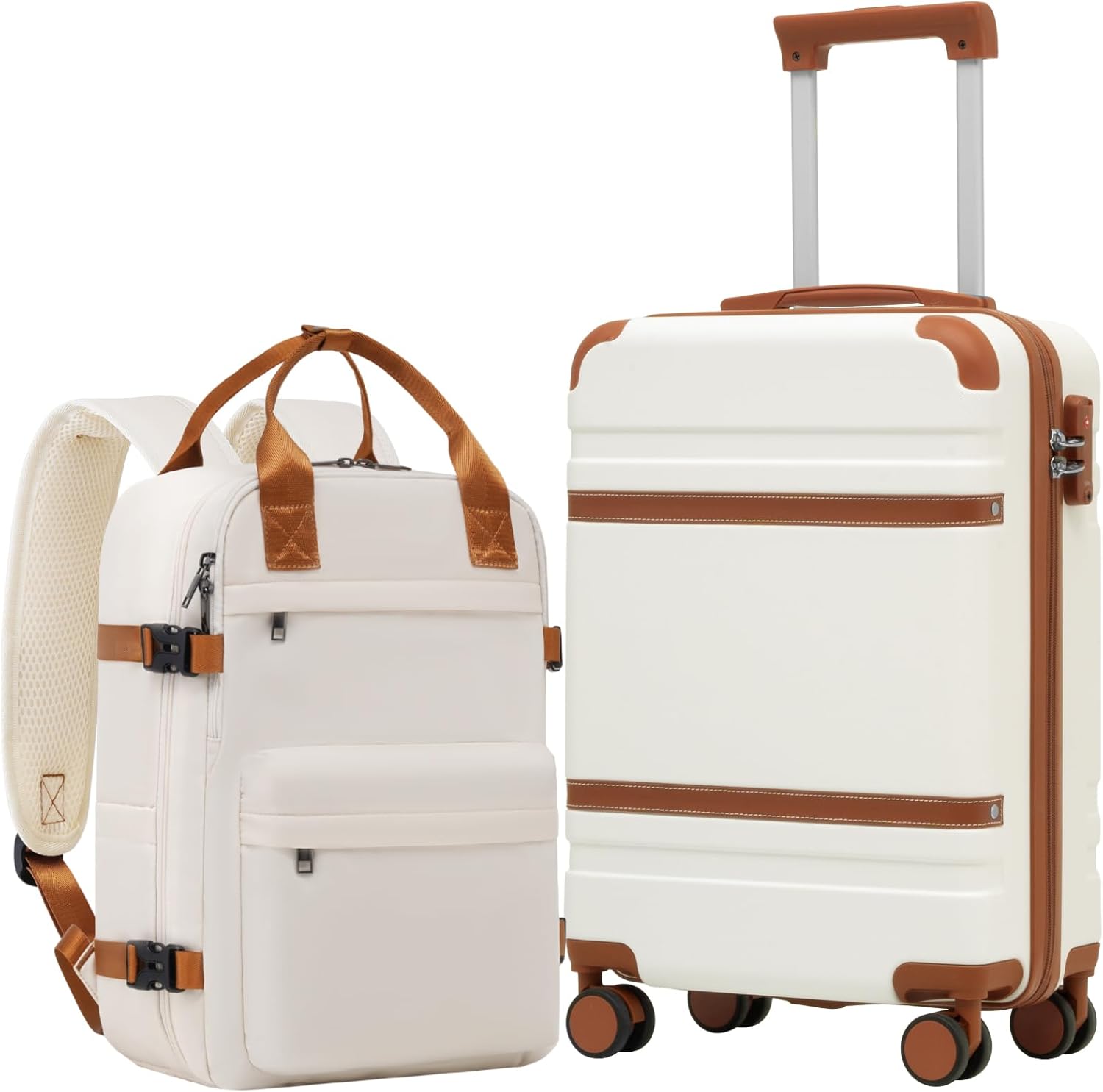 COOLIFE Ryanair Valise Cabine 55 x 35 x 20 et Bagage Cabine 40x20x25(20L), Bagages Cabine Bagage à Main Rigide avec Serrure TSA et 4 roulettes Jumelées Adapté Aux Voyages