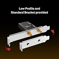 Vista 6 de TP-Link WiFi 6E Intel AX210 AXE5400 PCIe tarjeta WiFi para PC de escritorio - (Archer TXE72E), Bluetooth 5.3, WPA3, adaptador inalámbrico tribanda