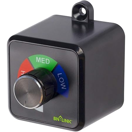 BN-LINK Exhaust Fan Speed Controller Variable 3 Speed Ceiling Vent Fan Control Adjuster Cordless for Duct Inline Fan Vent Blower Controller Wireless for Ventilation Fans 4.8A / 600W