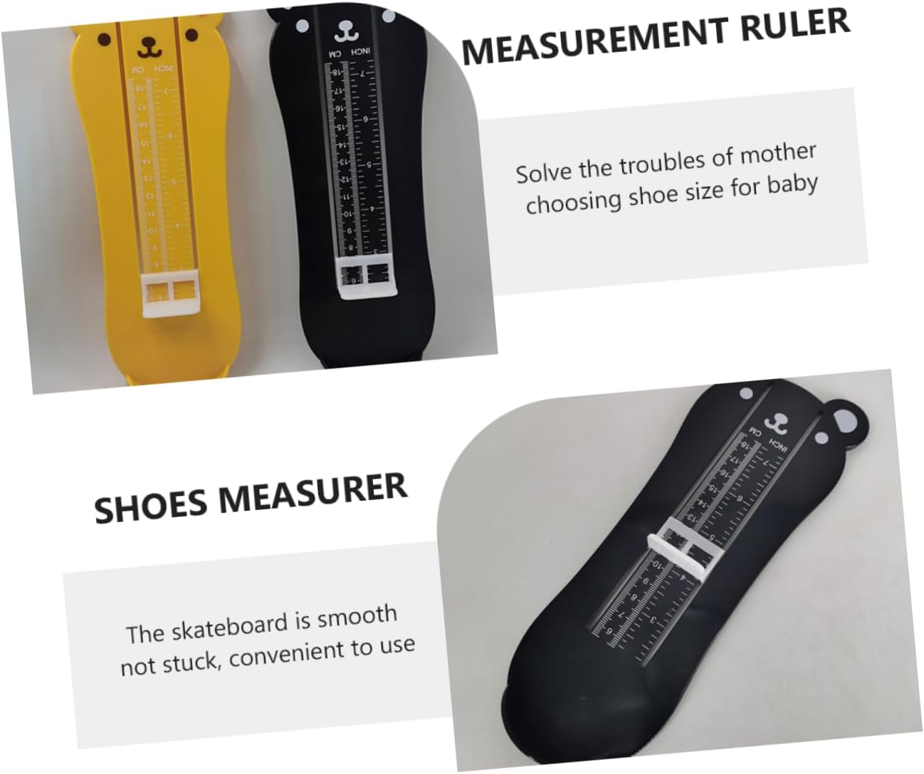 Ipetboom 2Pcs Foot Measuring Device Foot Ruler for Accurate Shoe Sizing Fun and Easy to Use Feet Measure Adorable Cartoon Design