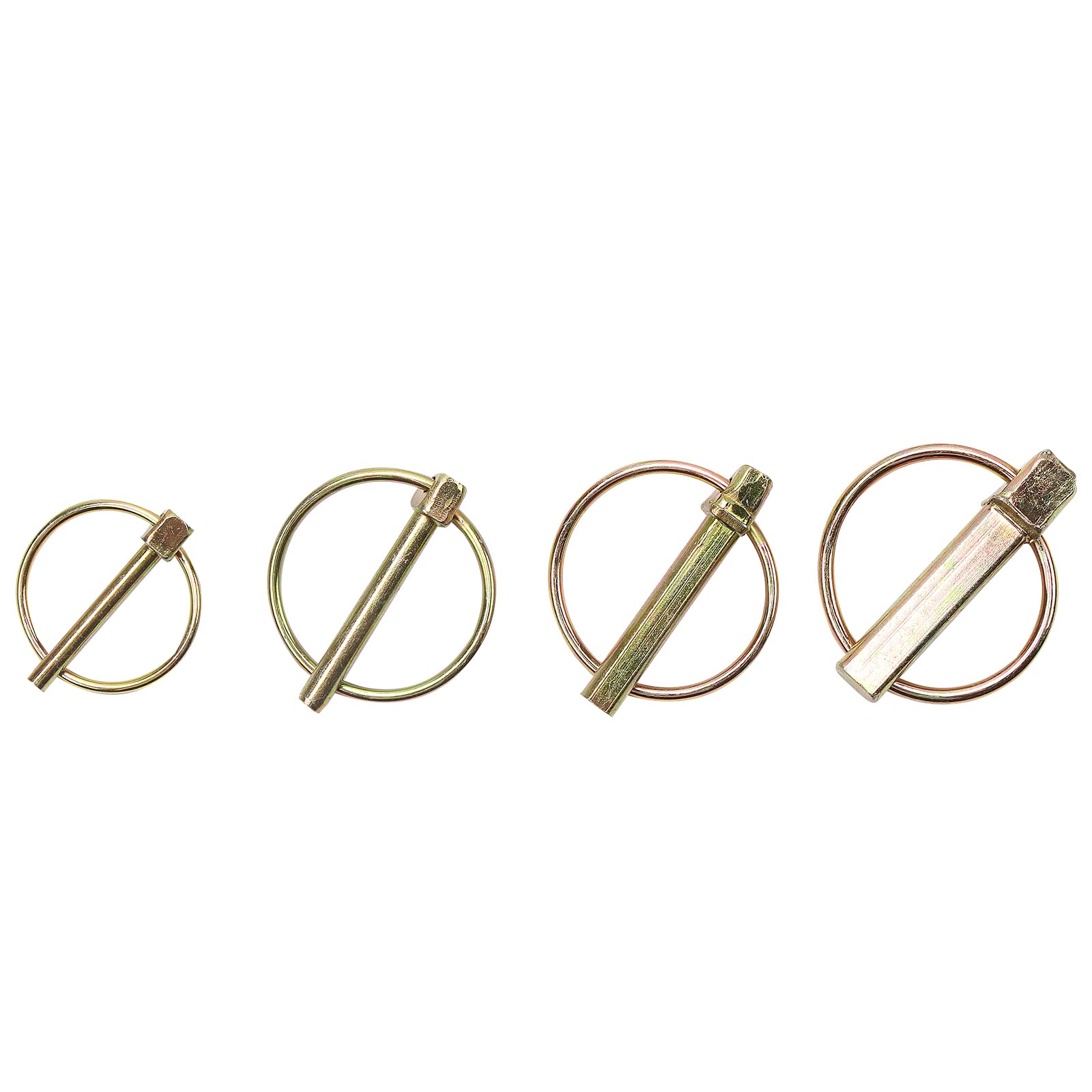 CCLIFE 50 pièces Goupille de lynch avec anneau pour remorque de tracteur agricole，Assortiment de goupilles clips rond sécurité 4.5-6-8-11 mm Acier Galvanisé