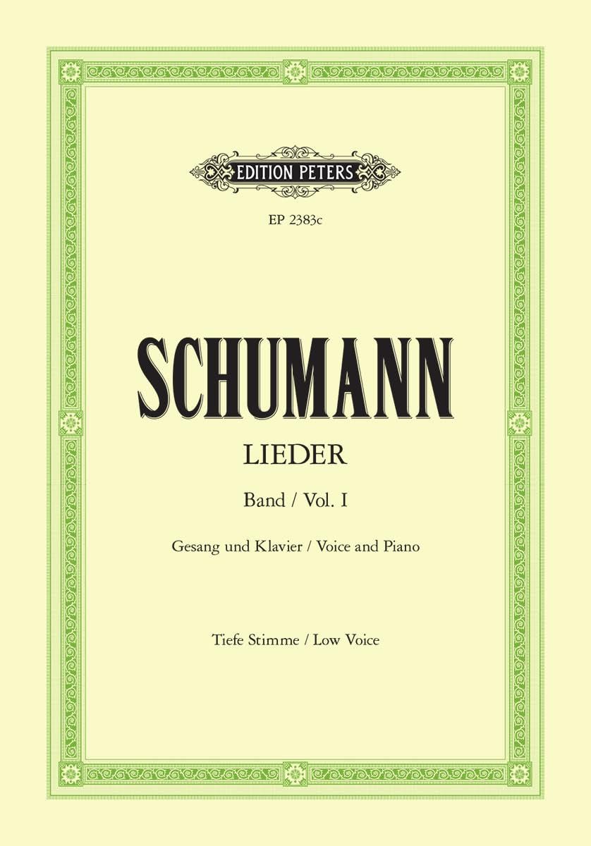 Lieder 1 Vol. 1 Vocal and performing score low voice and piano low voice Schuman