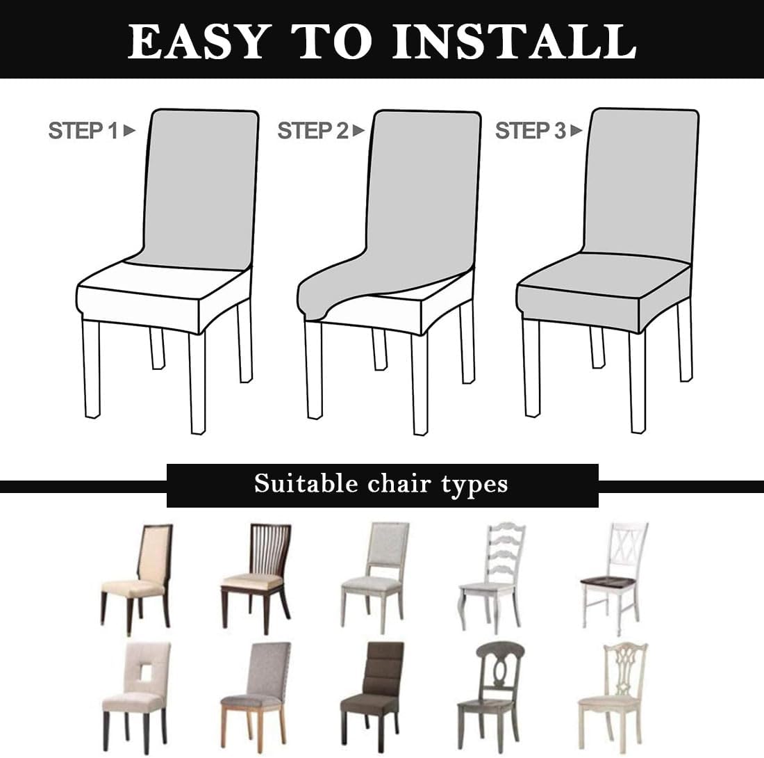 Velvet Dining Chair Covers Stretch Oversized Dining Room Chair Covers Set of 6 Parson Chair Slipcovers Washable High Chairs Protector Seat Slipcover for Home Restaurant Banquet, Glod