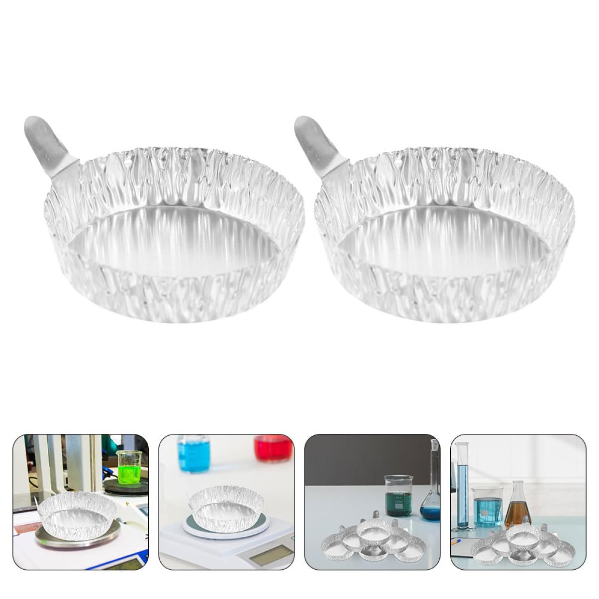 PRETYZOOM Bandejas de Pesaje de Aluminio 200 Uds 2.36 Pulgadas para Laboratorio Líquidos y Polvos