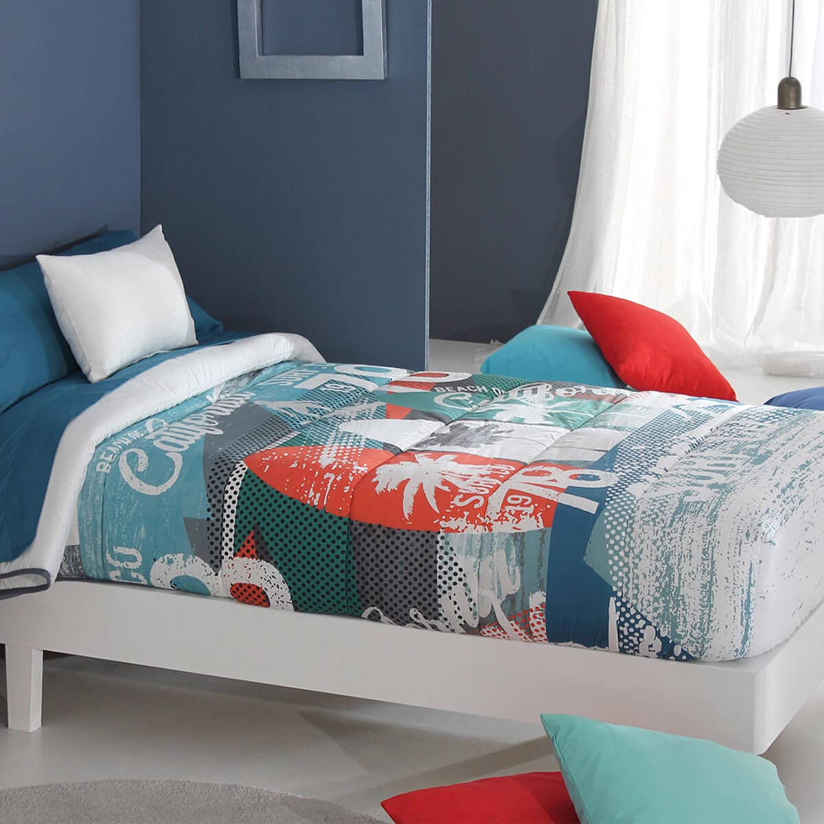 Reig Marti Edredón Ajustable Surfer AG - Cama 90 Cm - Color Azul C03