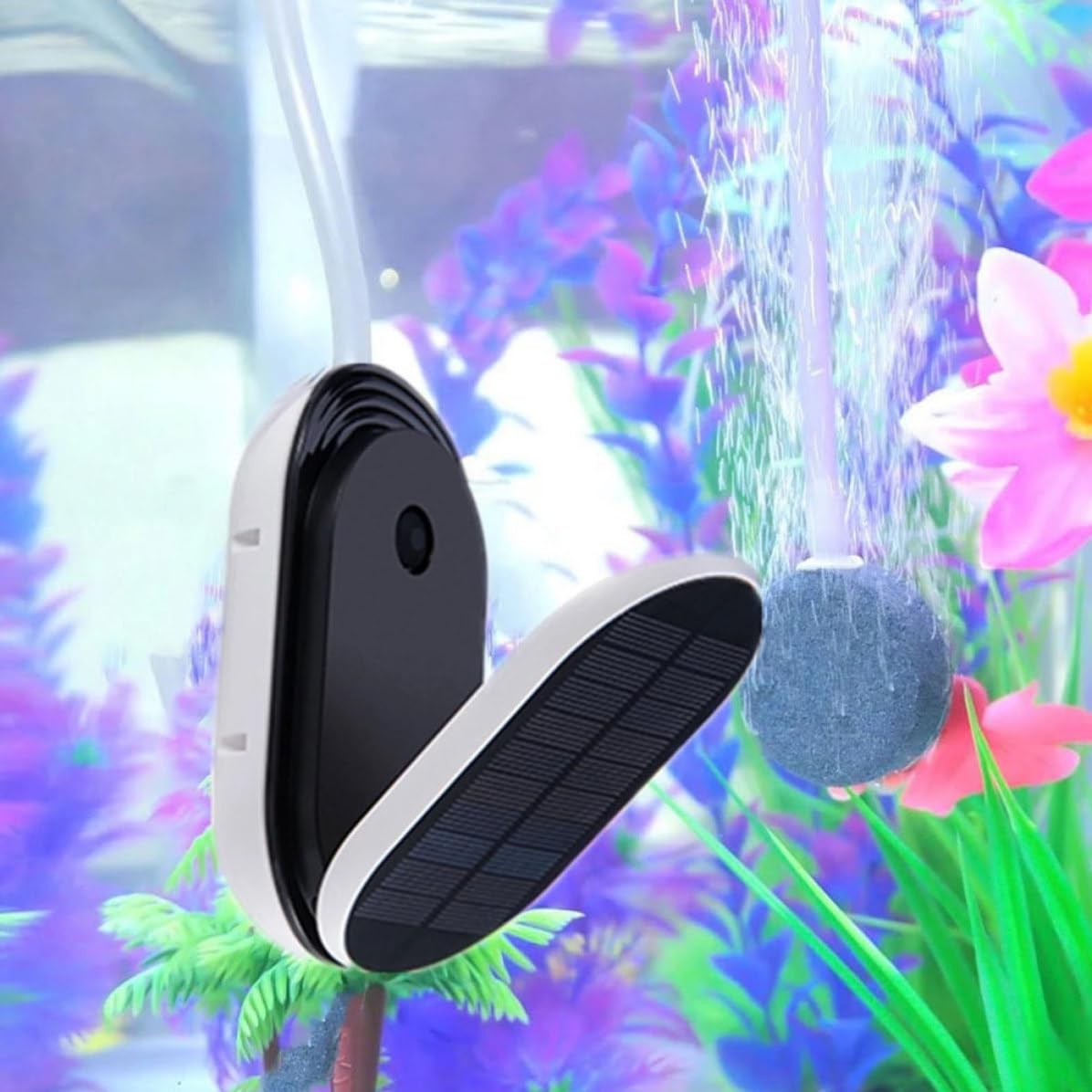 FOMIYES 1stück Solar Oxygen Aerator Portable Solar Powered Pool Pump Leichte Kompakte Sauerstoffpumpe für Teiche Aquarien Fischbecken und Garten Einfache Handhabung für Outdoor belüftung