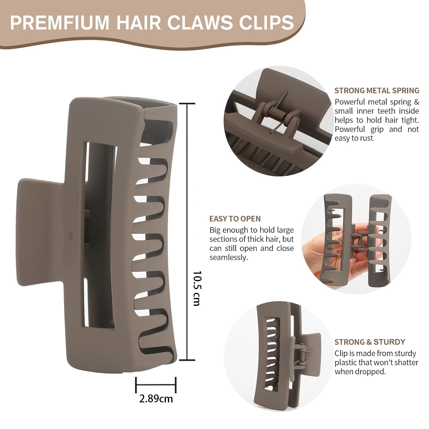 Hair Claw Clips for Thick Hair 8Pcs Large Claw Clip for Women Use Hair Clips Strong Hold Nonslip Hair Clamps for Girl Hair Decoration - Image 2