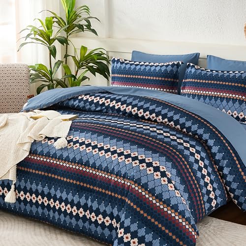 Dobuyly Blue Queen Comforter Bed in a Bag Set