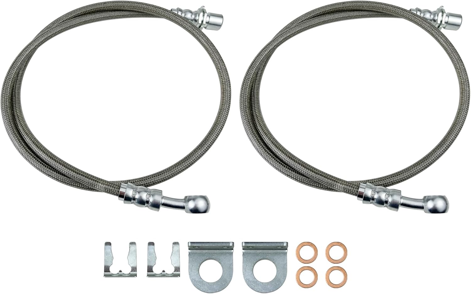 Extended Brake Lines Stainless Steel Compatible with 1999-2007 Chevy Silverado GMC Sierra 1500 2WD Brake Hose Line,‎OE# A71W1422