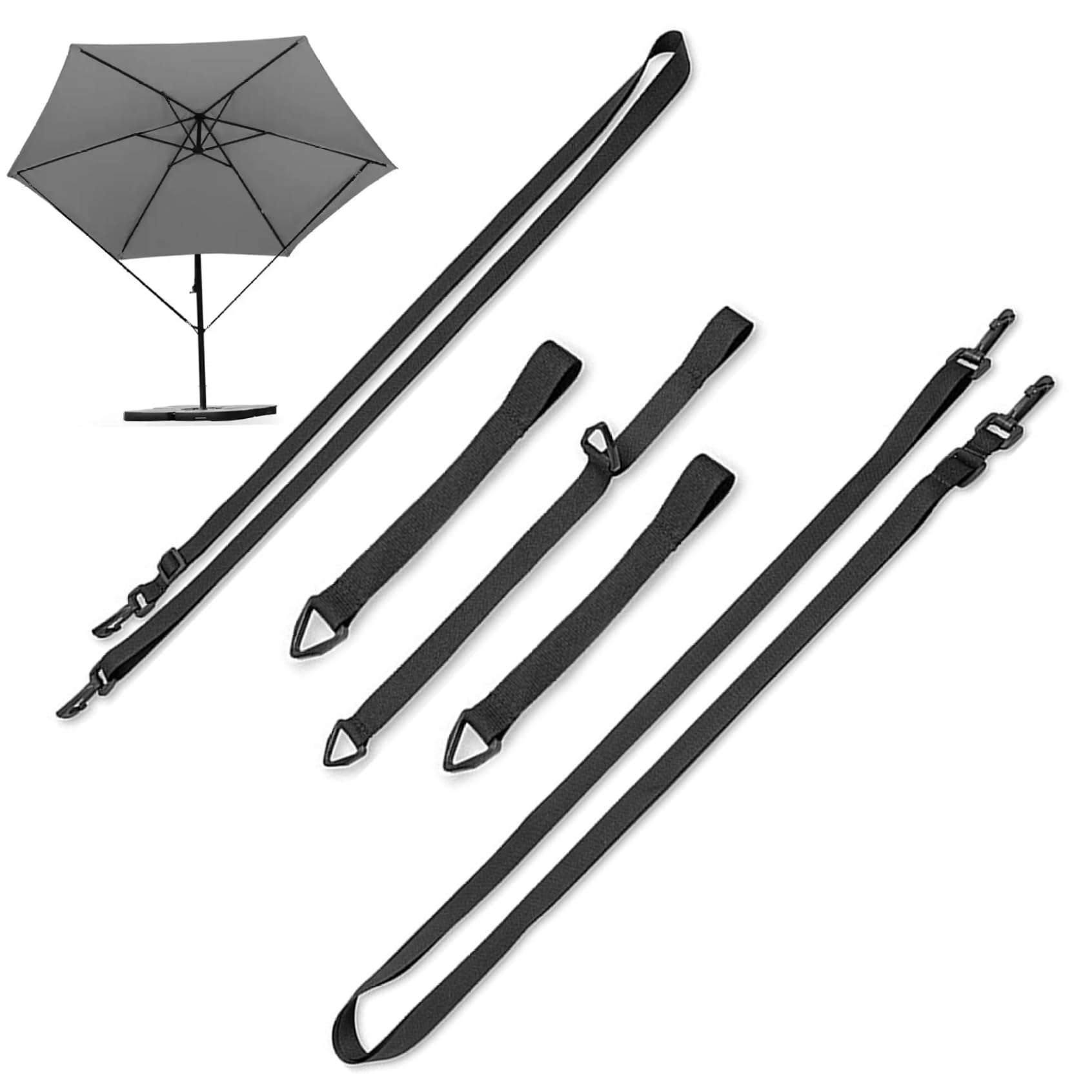 Lawnrden 5Pcs Patio Umbrella Tie Strap 6.7''/13.4''/108.3'' Polyester Patio Umbrella Stabilizer Adjustable Ties for Outdoor Umbrellas Cantilever Offset Crank Umbrellas| Accessories