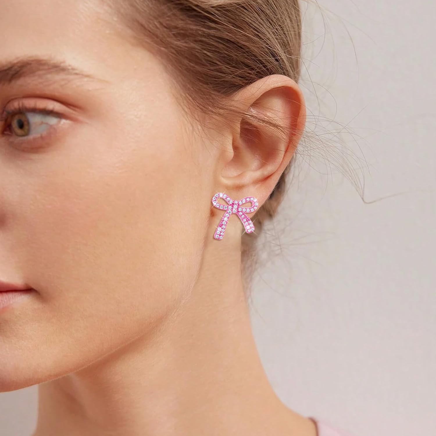 Bow Earrings for Women Trendy Sparkly Rhinestone Chain Tassel Earrings Cute Ribbon Stud Earring Daily Party Jewerly Gifts Prom Dress Accessories - Image 4