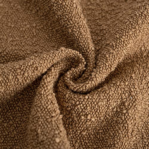 Foindtower Pack of 2 Textured Boucle Throw Pillow Covers Accent Solid Lumbar Pillow Cases Cozy Soft Decorative Couch Cushion Case for Chair Sofa Bedroom Living Room Home Decor, 12 x 20 Inch,Tobacco - Image 4