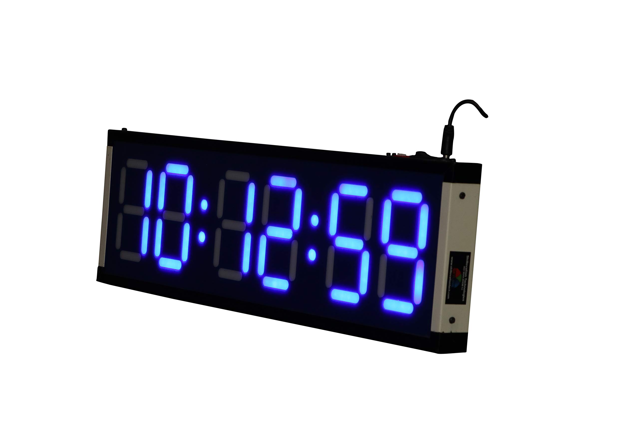 Skylink Jumbo Metal Blue LED Abstract Display Large Digital Wall Clock, RTC Controlled, 6-Digit (HH:MM:SS), Digit Height 4 inch (100 mm) Made in India 1