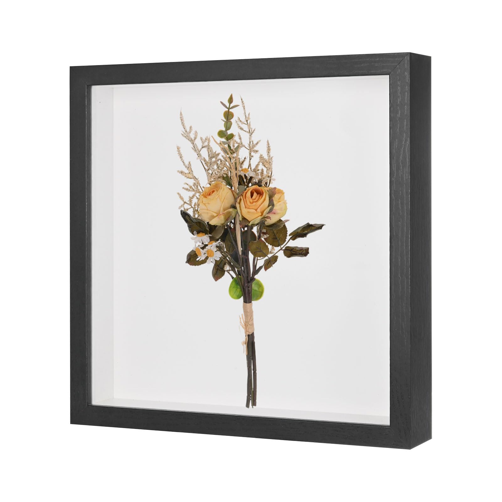M METERXITY Shadow Box Frame (11 x 11 Inch, Black) - Wooden Dried Flower Photo Frame, Memory Box Display Case with Felt Back, Apply to Flower/Tickets/Photos/Memorabilia DIY