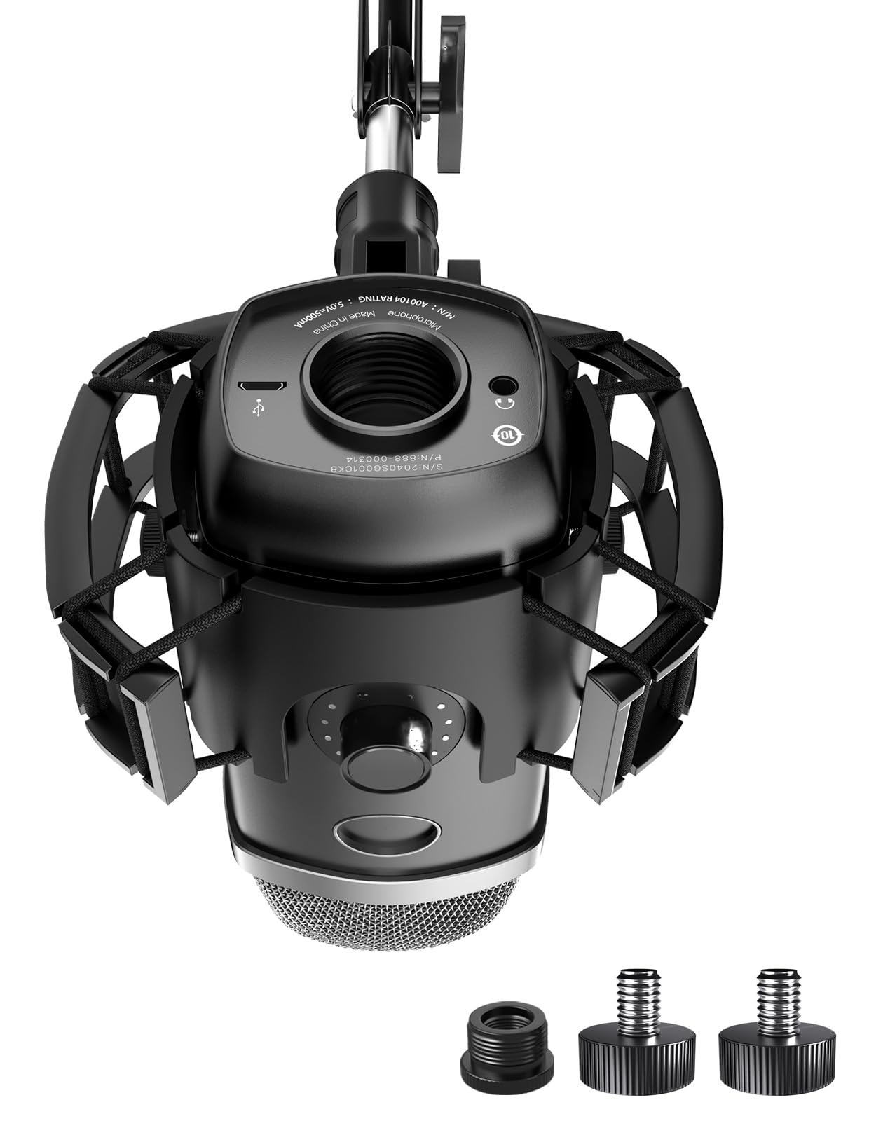 Soporte para micrófono Blue Yeti X Shock Mount 2025 con suspensión antivibración, soporte elástico para micrófonos con adaptador de tornillo compatible con micrófono Yeti X