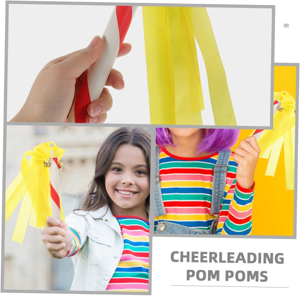 Toddmomy 2sets Pompom Thunder Sticks Durable Cheerleading Poms for Sports Events Dance Lightweight Reusable Cheer Sticks for Team Spirit Competition Decor 8pcs*2