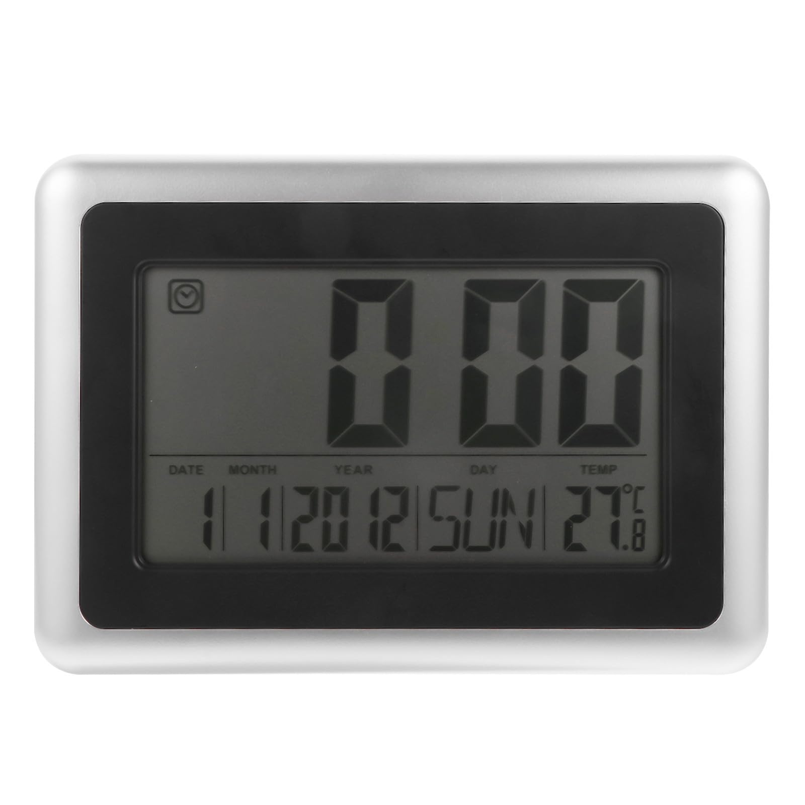 Orologio Digitale Lcd e Basso Consumo Energetico Silenzioso da Parete da Tavolo Calendario Perpetuo, Materiale Plastico per Anziani e Ufficio