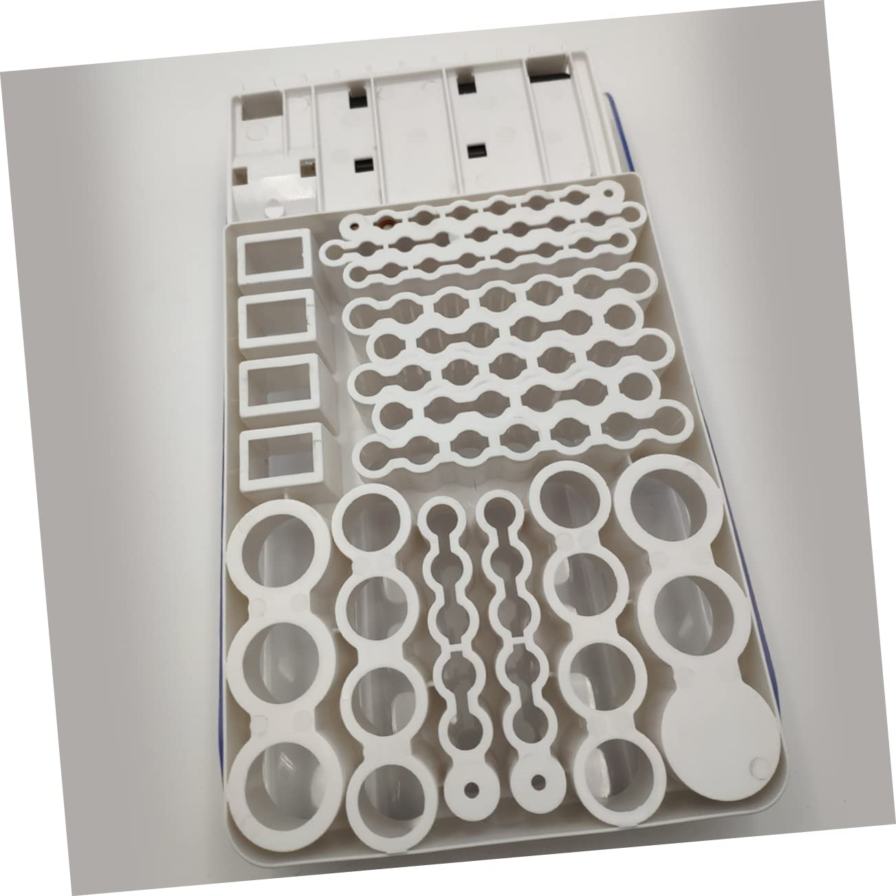 Organizer per Tester di Capacità Integrato, Custodia in Abs Bianco Grande Capacità per Uso Negozio, Supporto e Verifica Pile Aa Aaa