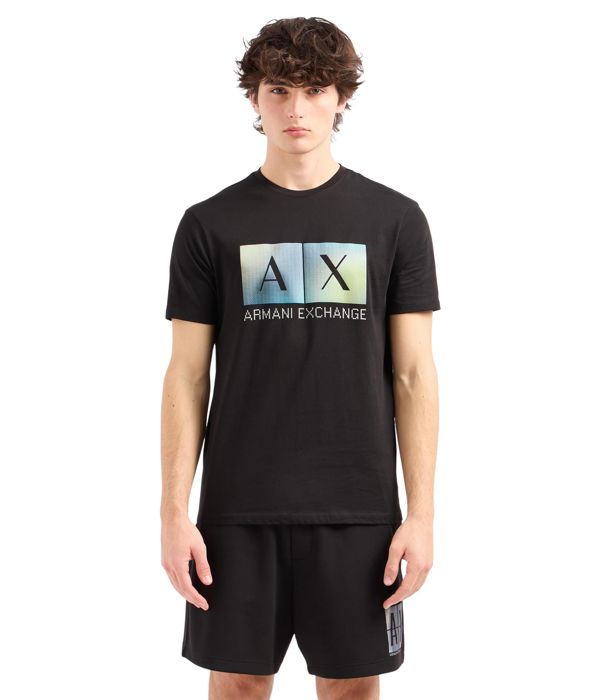 A｜X ARMANI EXCHANGEMen's Regular Fit Cotton Gradiant Box Logo Tee