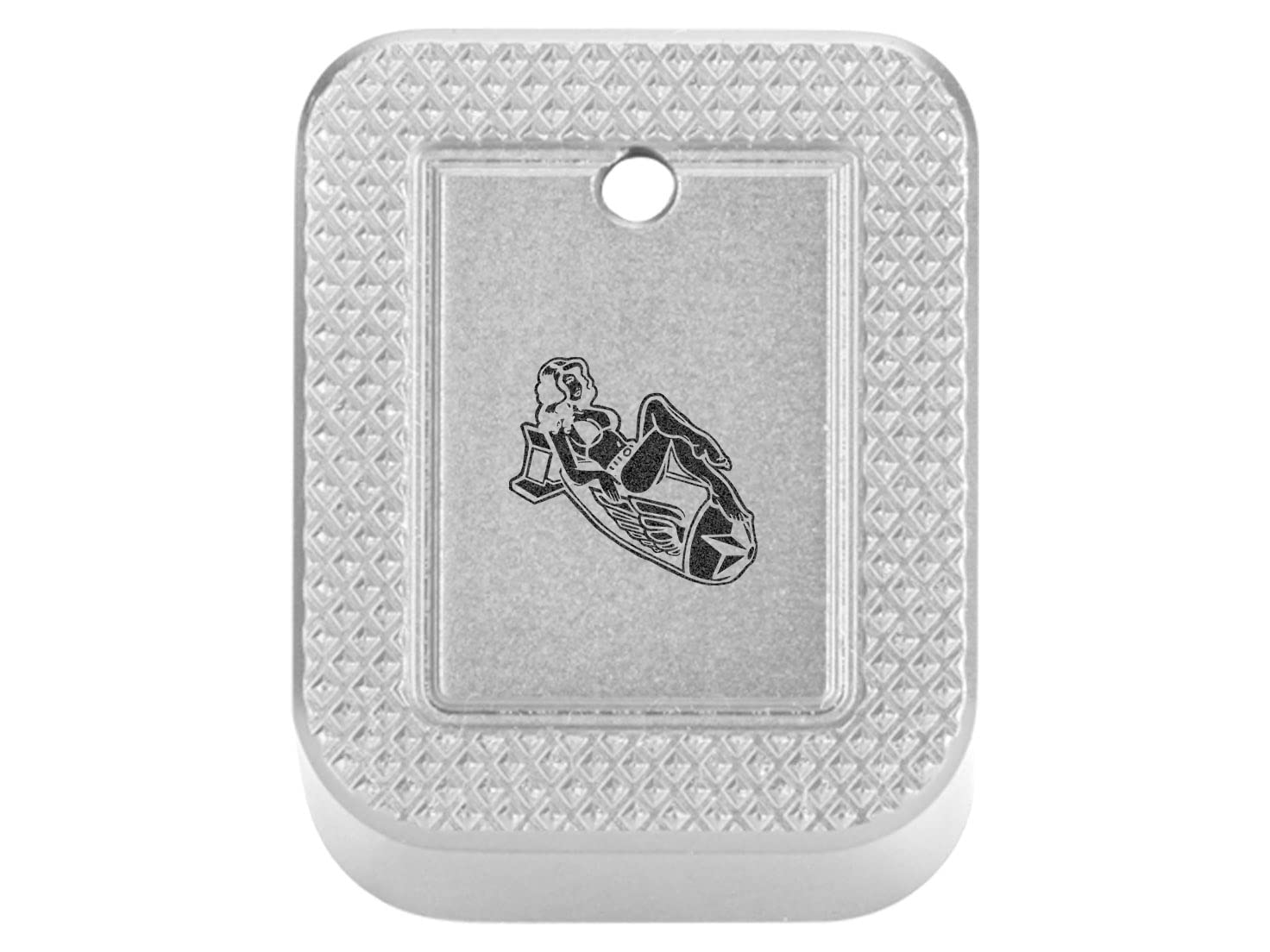 NDZ Performance Magazine Base Plate Extension for Sig P320X Series 9MM Laser Engraved Anodized Aluminum in Silver - Choose Design