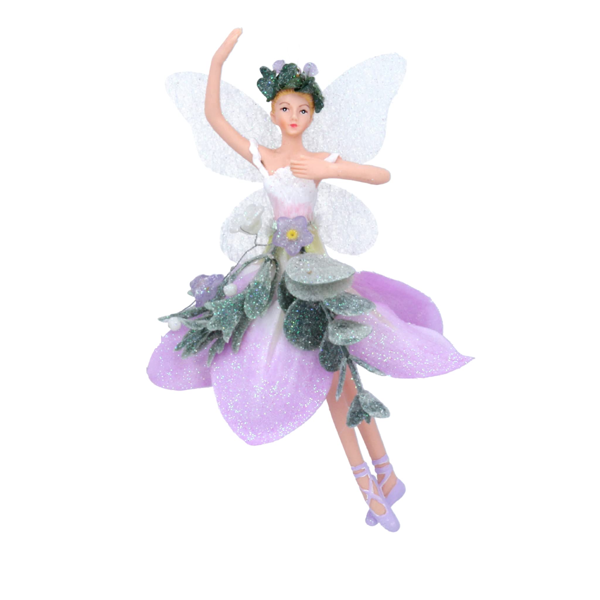 Gisela Graham Lilac 15Cm Single Fairy Christmas Hanging Decoration |