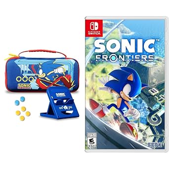 Sonic the Hedgehog 8+ Years Gaming On-the-Go Kit with Travel Case, Grips, Stand, and Sonic Frontiers Game for Nintendo Switch