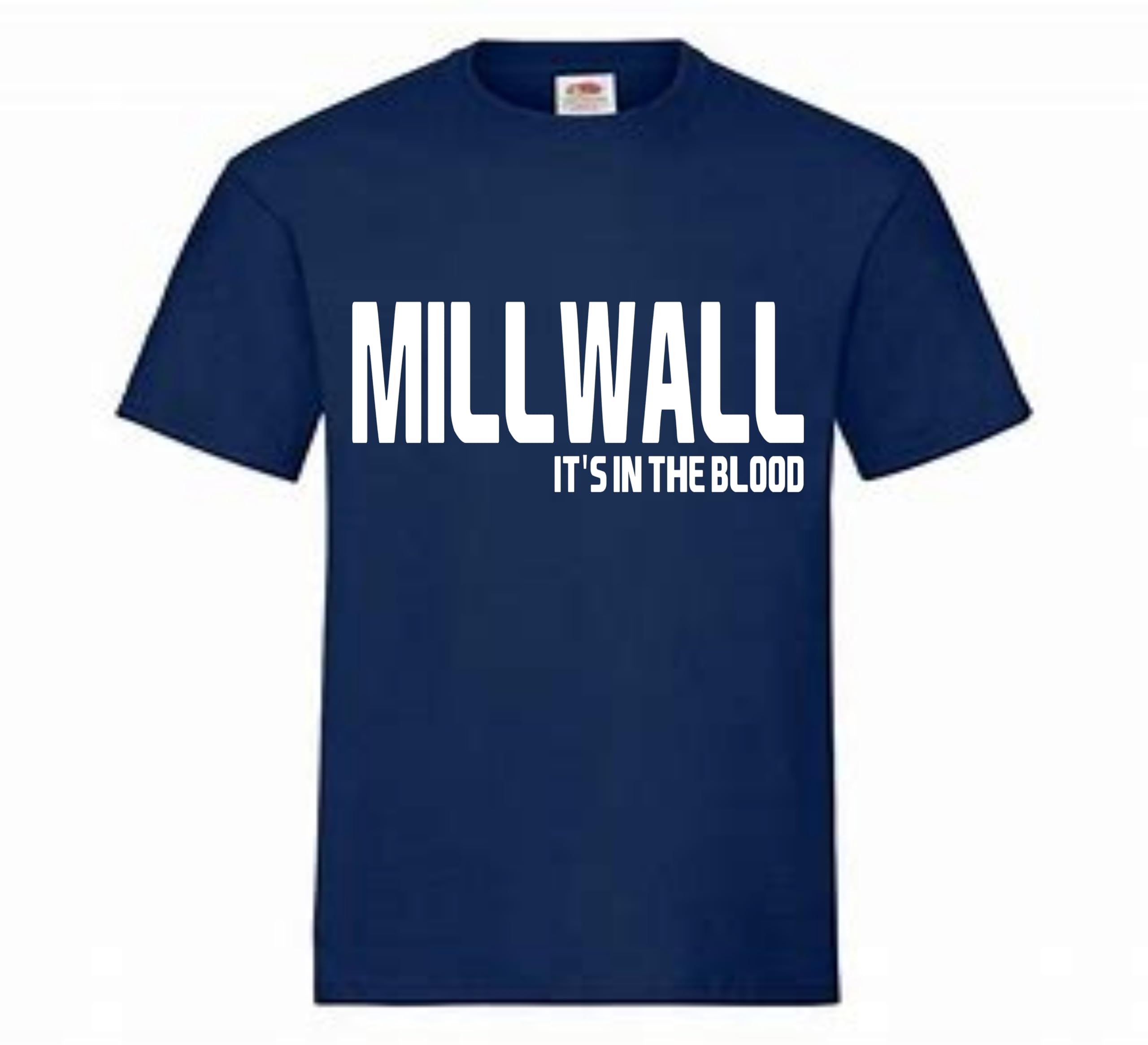 All About The Print Men's Black It's In The Blood Millwall Tshirt Top Football Gift Premium Clothing