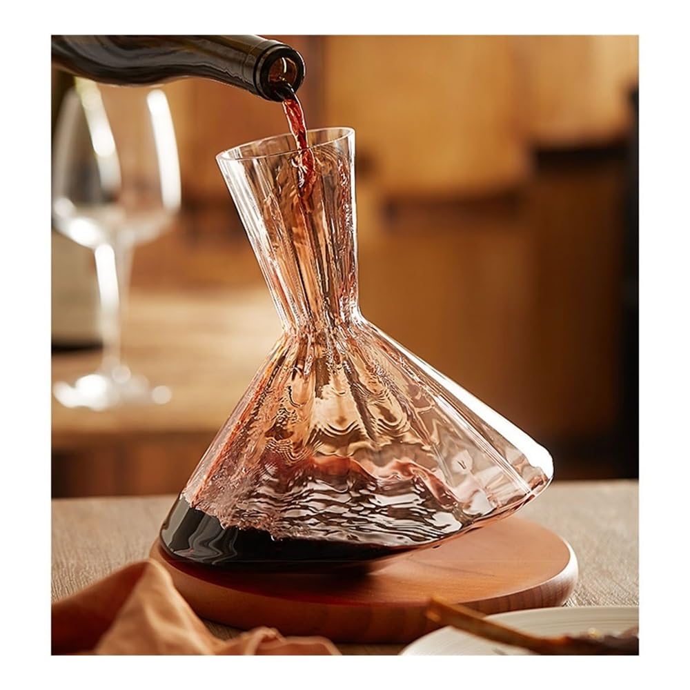 birene Decanter Decanter for Vino Rotante autobilanciante Aeratore for Bicchieri a Coste Verticali Cene in casa Degustazione