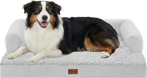 Miniatura 34 de Cama ortopédica para perros extragrandes, cama de espuma XL con forma de caja de huevos impermeable con lados 45x35 pulgadas, cama de sofá para