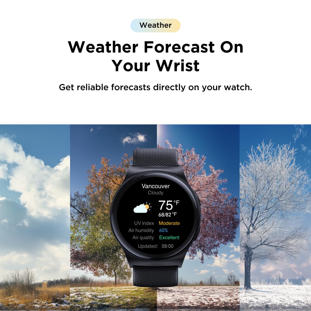 Motorola Moto Watch 120 - Premium Bluetooth Smartwatch with AMOLED Display, 10-Day Battery, Heart Rate & SpO2 Tracking, Fitness & Health Monitoring, Compatible with Android and iPhone - Phantom Black