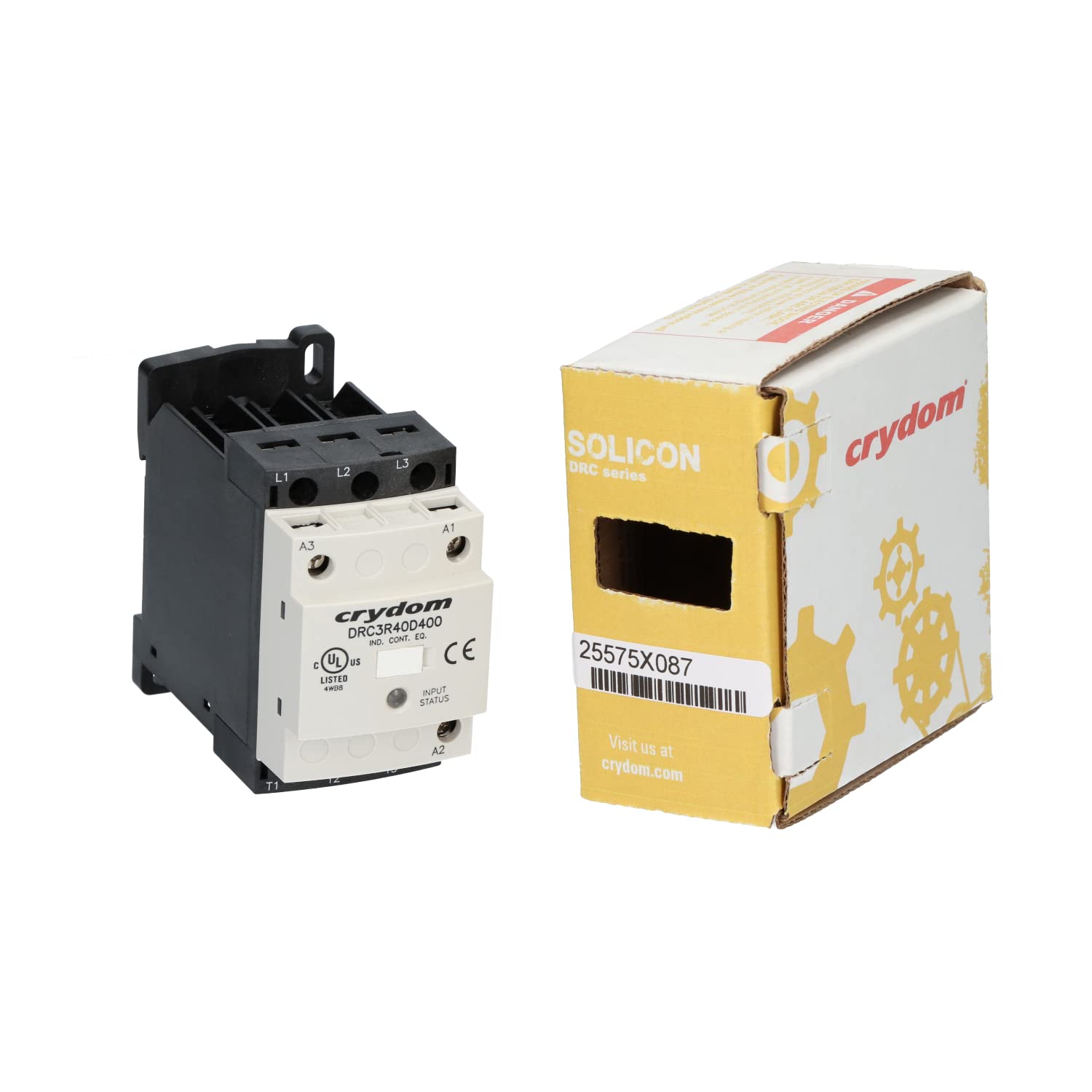 Best Price Square SSR, CONTACTOR, 415VAC, 7.6A, DIN RAIL DRC3R40D400 By CRYDOM