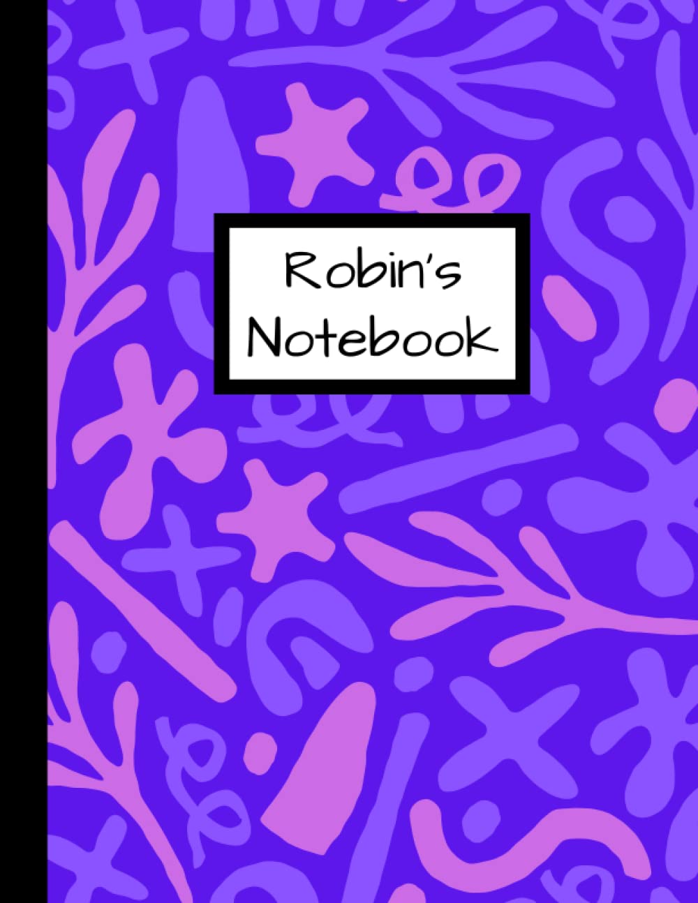 Robin's Notebook: Personalised Purple Coral Inspired Lined Journal