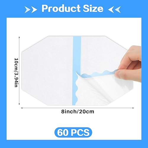 Miniatura 9 de 60 cintas octágonas de levantamiento de muslos, cinta invisible para muslos, cinta adhesiva transparente para celulitis, para mujeres y niñas, 8 x 6
