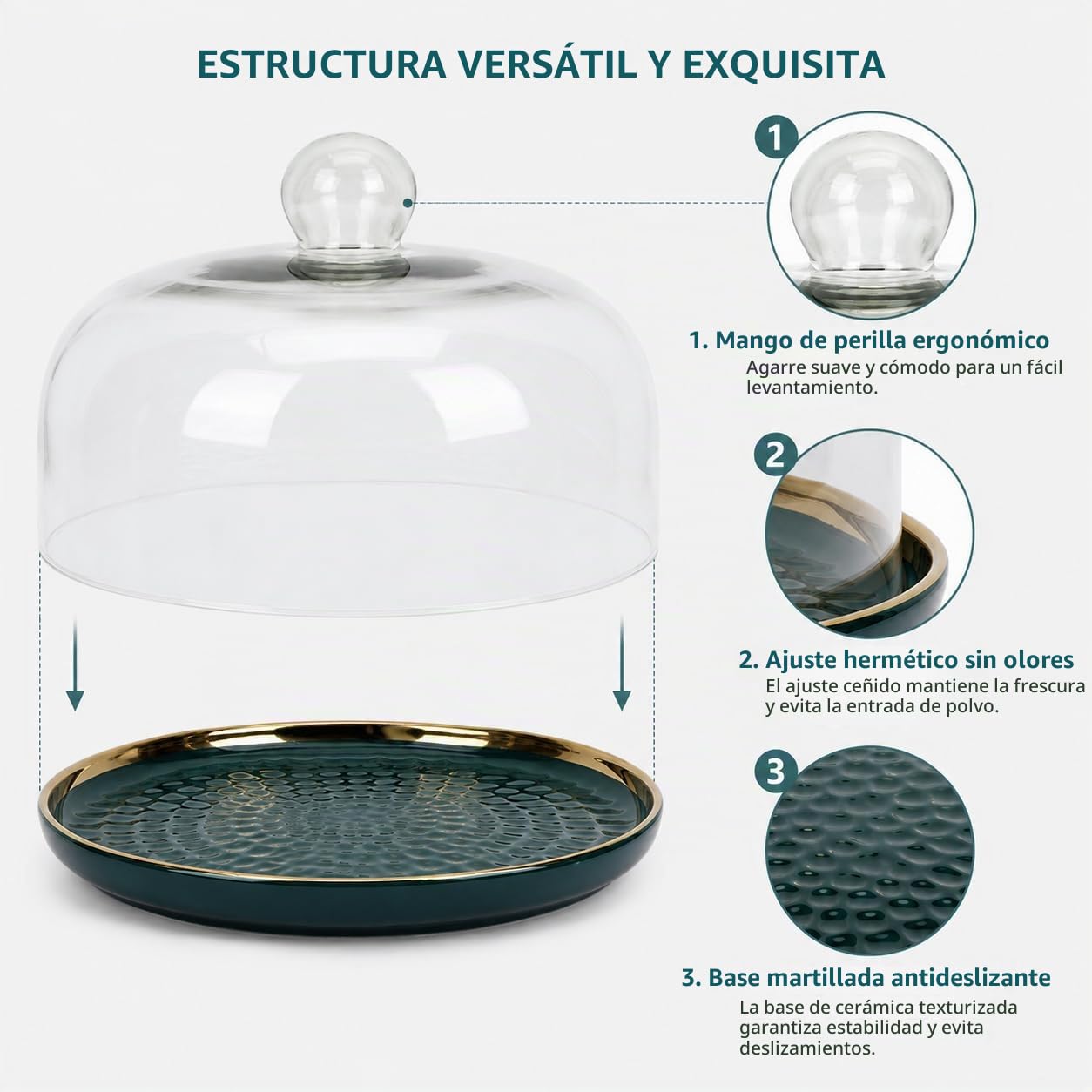 Soporte de cerámica para tartas, tapa de cristal, plato de porcelana, soporte para tartas, tapa para tartas, tapa de cristal, tapa de queso, tapa para alimentos, 30 cm