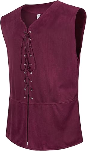 Miniatura 2 de Parlsdy Chaleco de pirata para hombre, disfraz de pirata, chaleco renacentista, disfraz de adulto, disfraz medieval de capitán para hombre